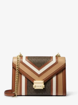 Whitney Medium Schultertasche mit Farbblock-Design und charakteristischem Logo