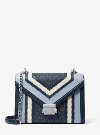 Whitney Medium Schultertasche mit Farbblock-Design und charakteristischem Logo