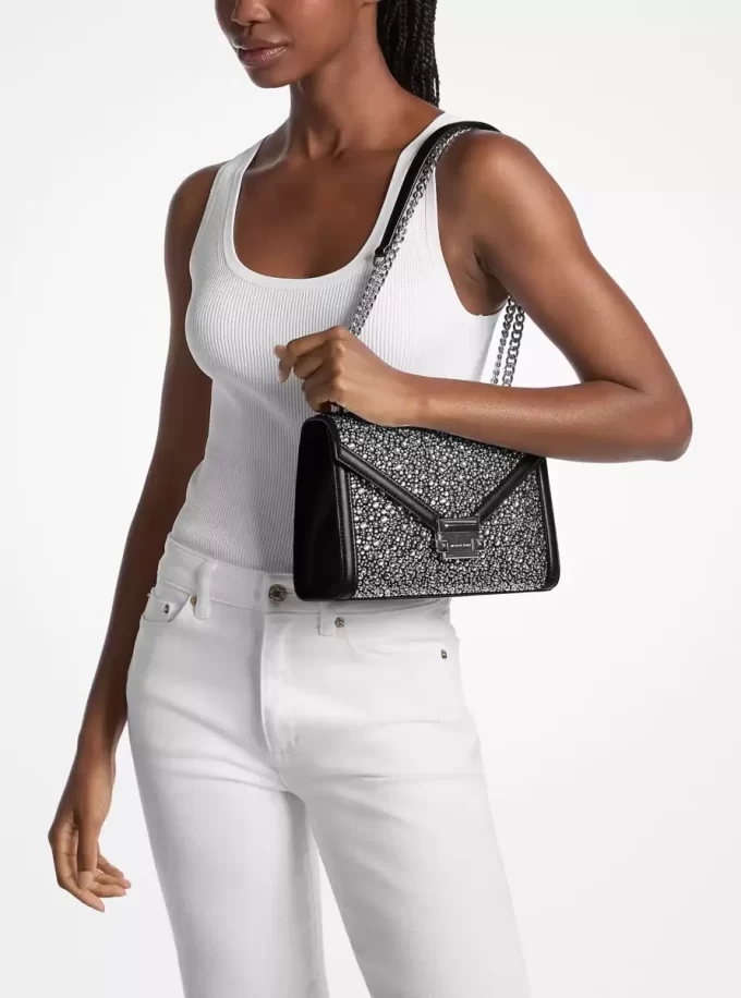 Whitney Medium Schultertasche mit Verzierungen