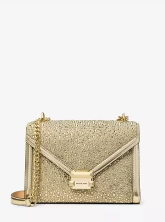 Whitney Medium Schultertasche mit Verzierungen in Metallic-Optik