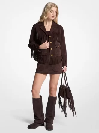 Wildlederjacke mit Fransen