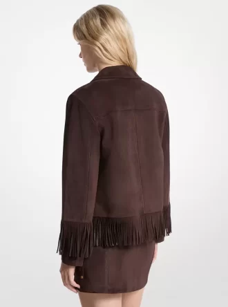Wildlederjacke mit Fransen