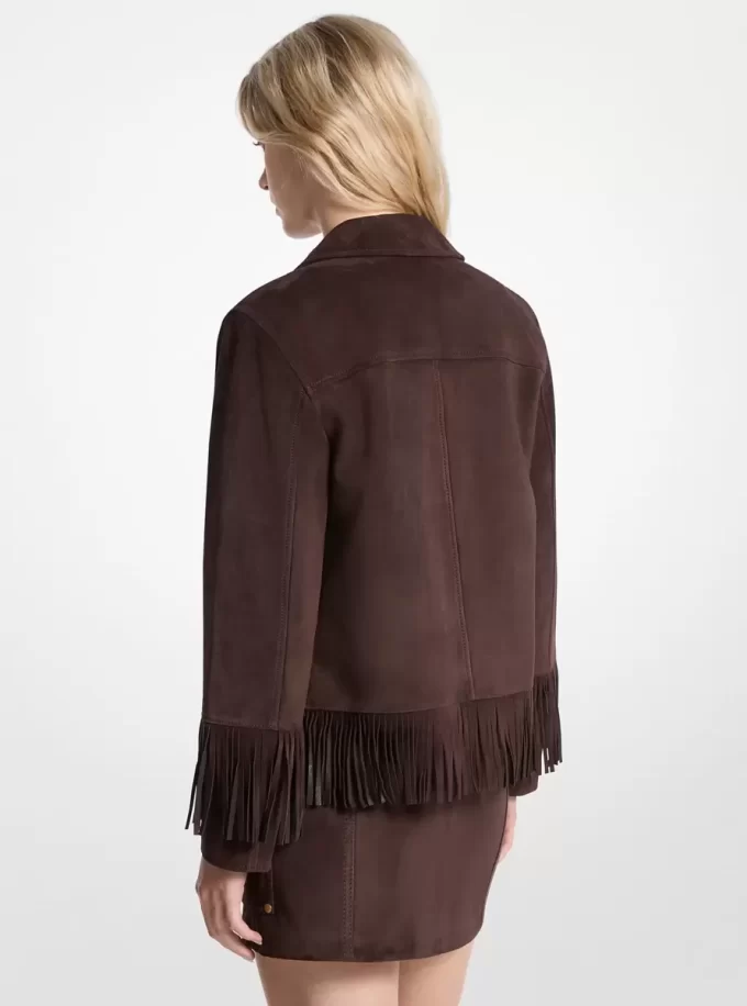 Wildlederjacke mit Fransen