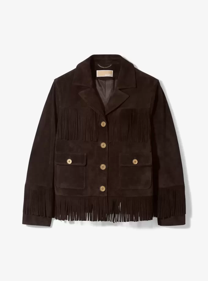 Wildlederjacke mit Fransen