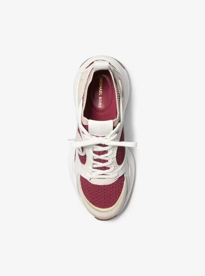 Zuma Color-Block Leder- und Strick-Sneaker