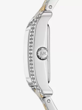 Zweifarbige Mini-Monroe-Pavé-Armbanduhr Zweifarbige Mini-Monroe-Pavé-Armbanduhr