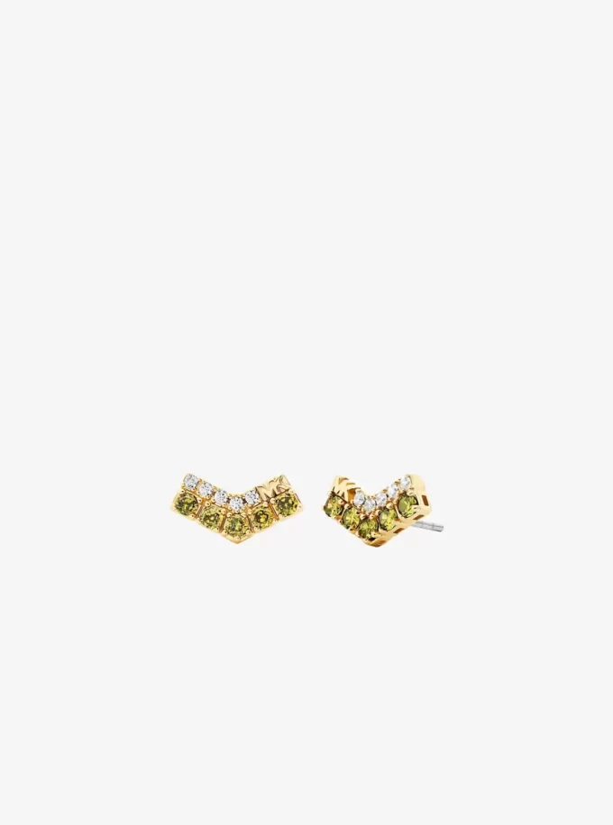 Zweifarbige Pavé-Chevron-Ohrstecker Zweifarbige Pavé-Chevron-Ohrstecker