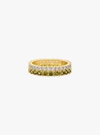 Zweifarbiger Doppel-Pavé-Ring