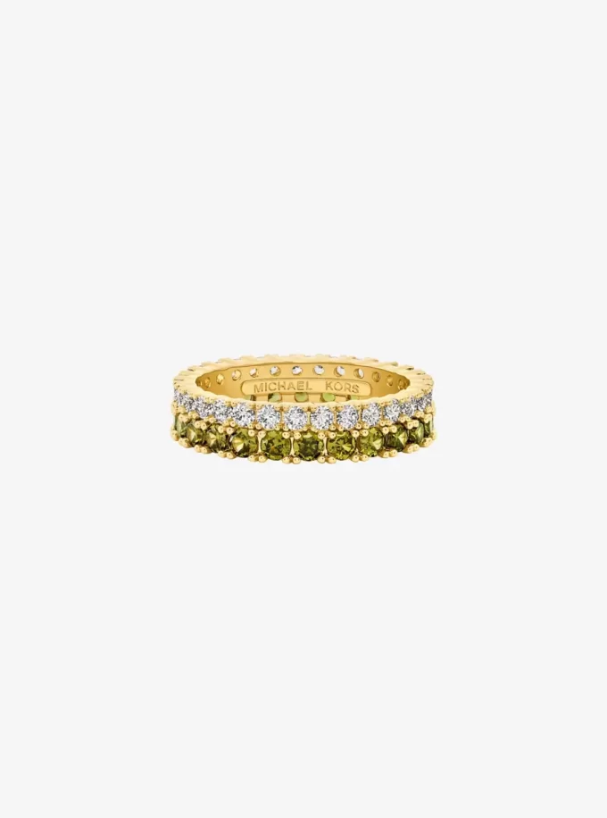 Zweifarbiger Doppel-Pavé-Ring Zweifarbiger Doppel-Pavé-Ring