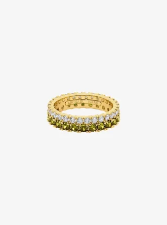 Zweifarbiger Doppel-Pavé-Ring